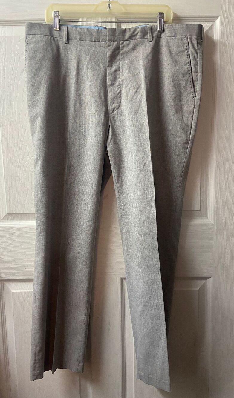 INC International Concepts Pants Mens 38x30 Gray Dress Trouser Flat Front